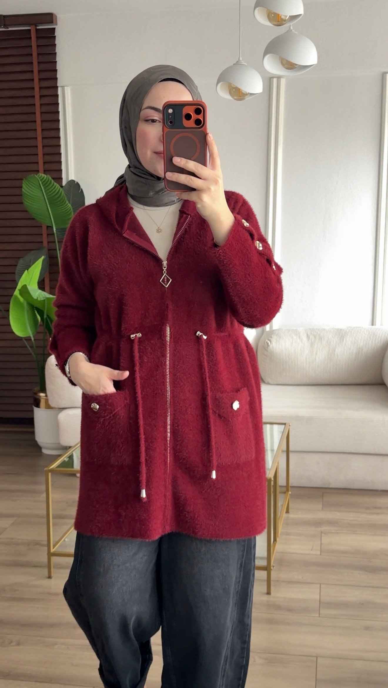 BORDO  BELDEN BÜZGÜLÜ KAP 