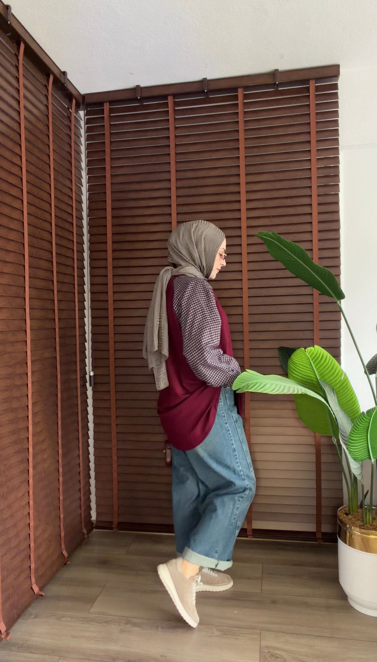 BORDO EKOSE DETAYLI SALAŞ OYSHO SWEATSHORT 