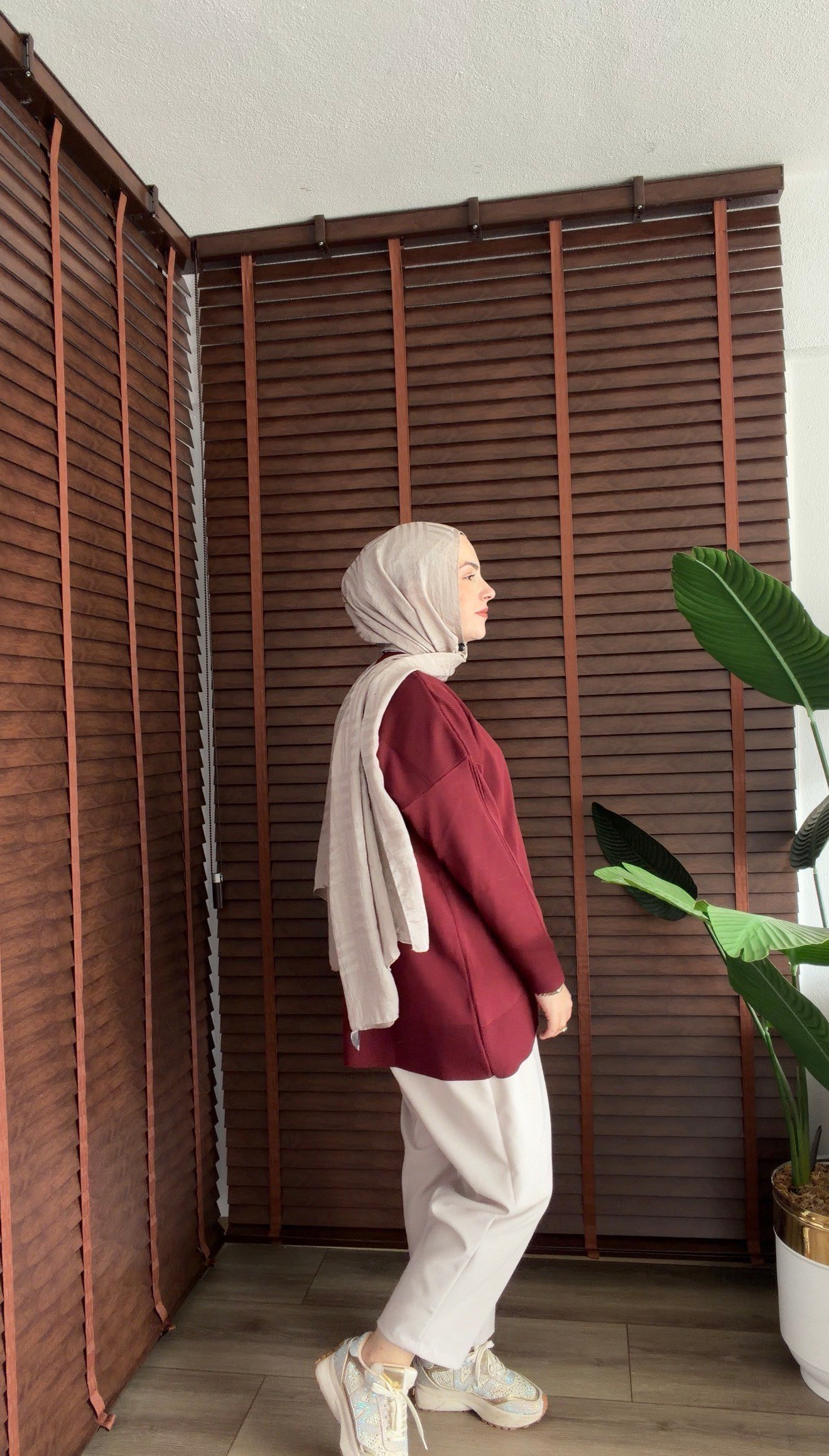 BORDO MERSERİZE BLUZ 