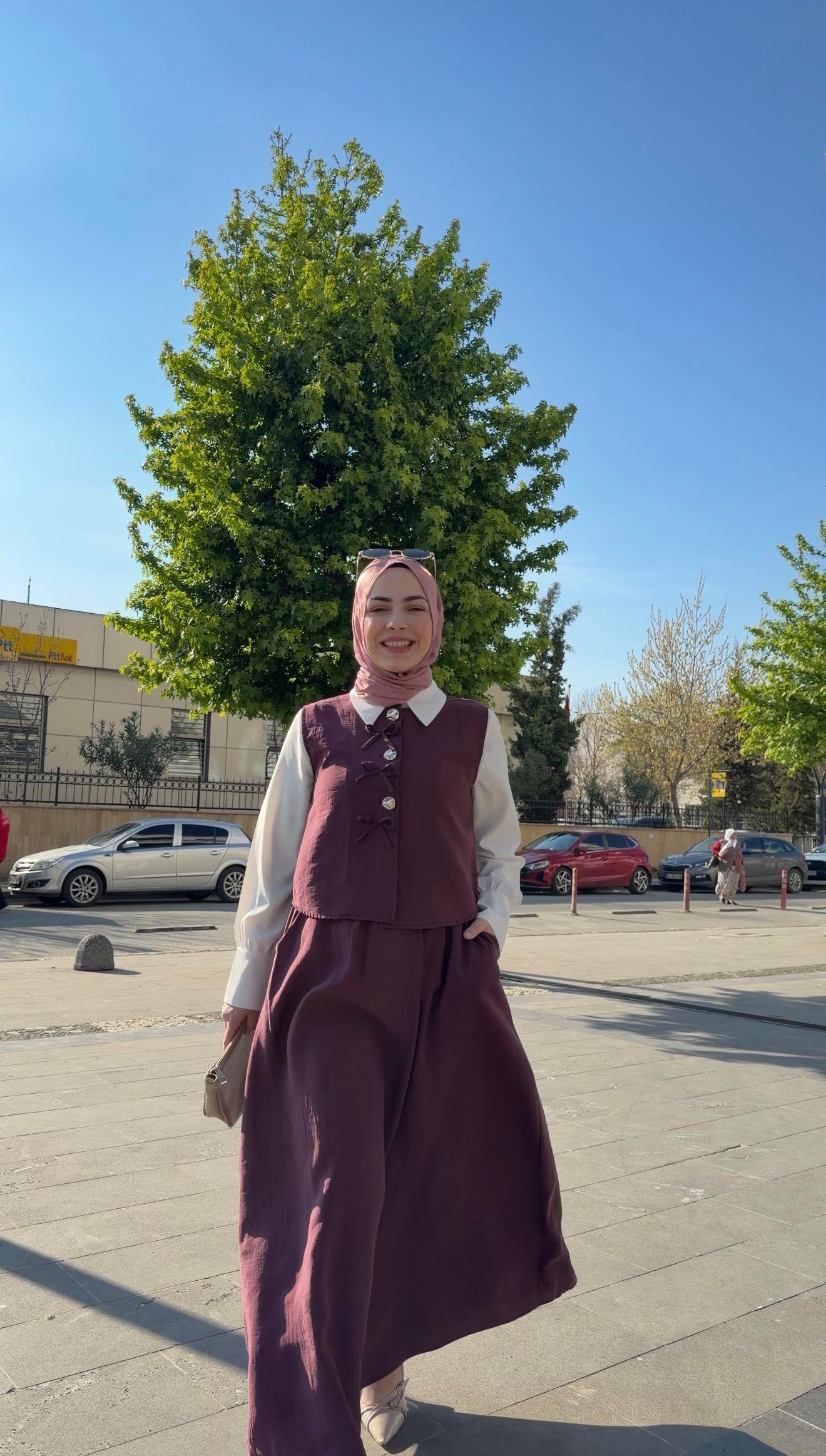 BORDO RENK ETEKLİ ÜÇLÜ TAKIM 