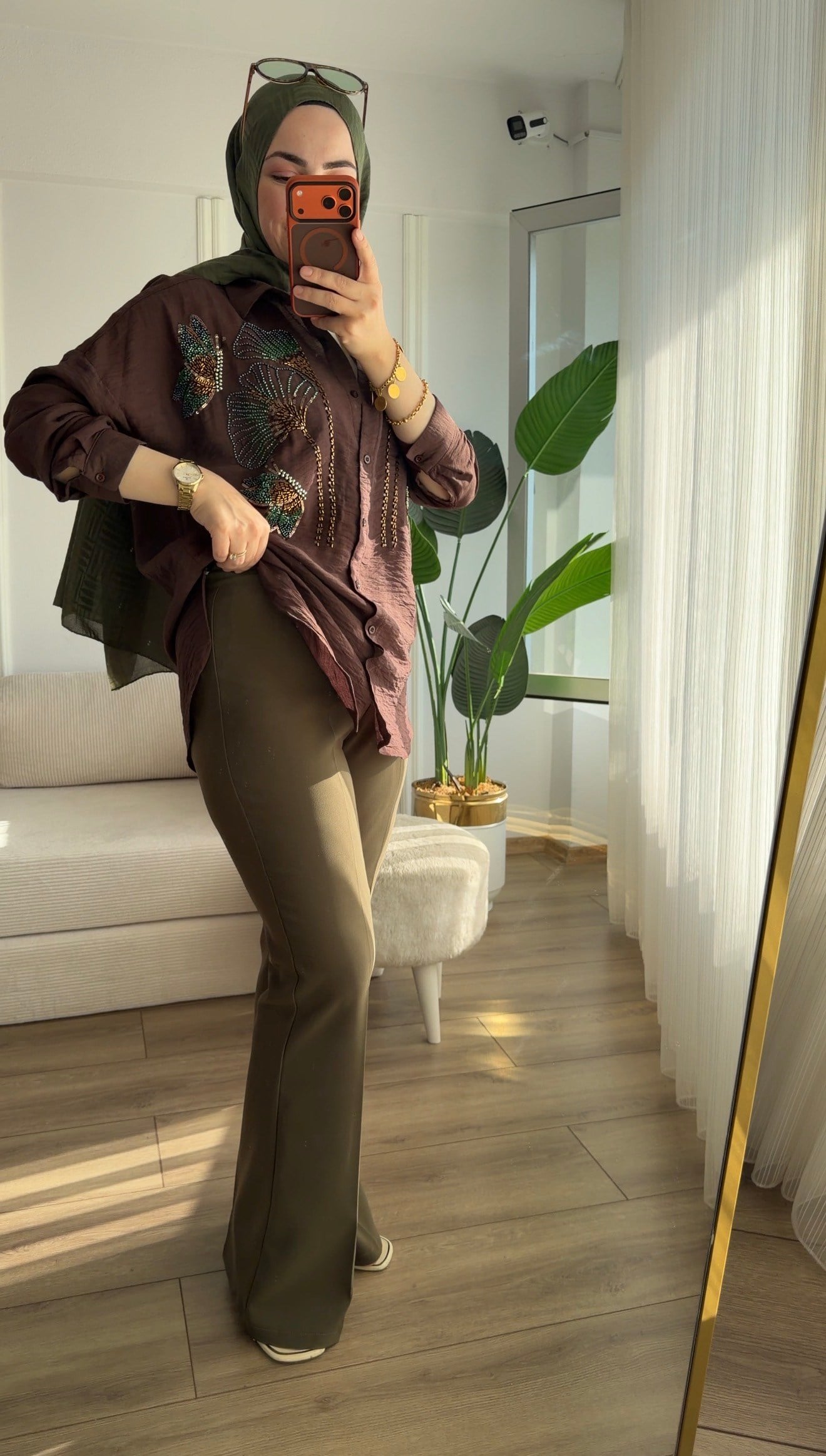 ÇAĞLA YEŞİLİ İSPANYOL PAÇA PANTALON 