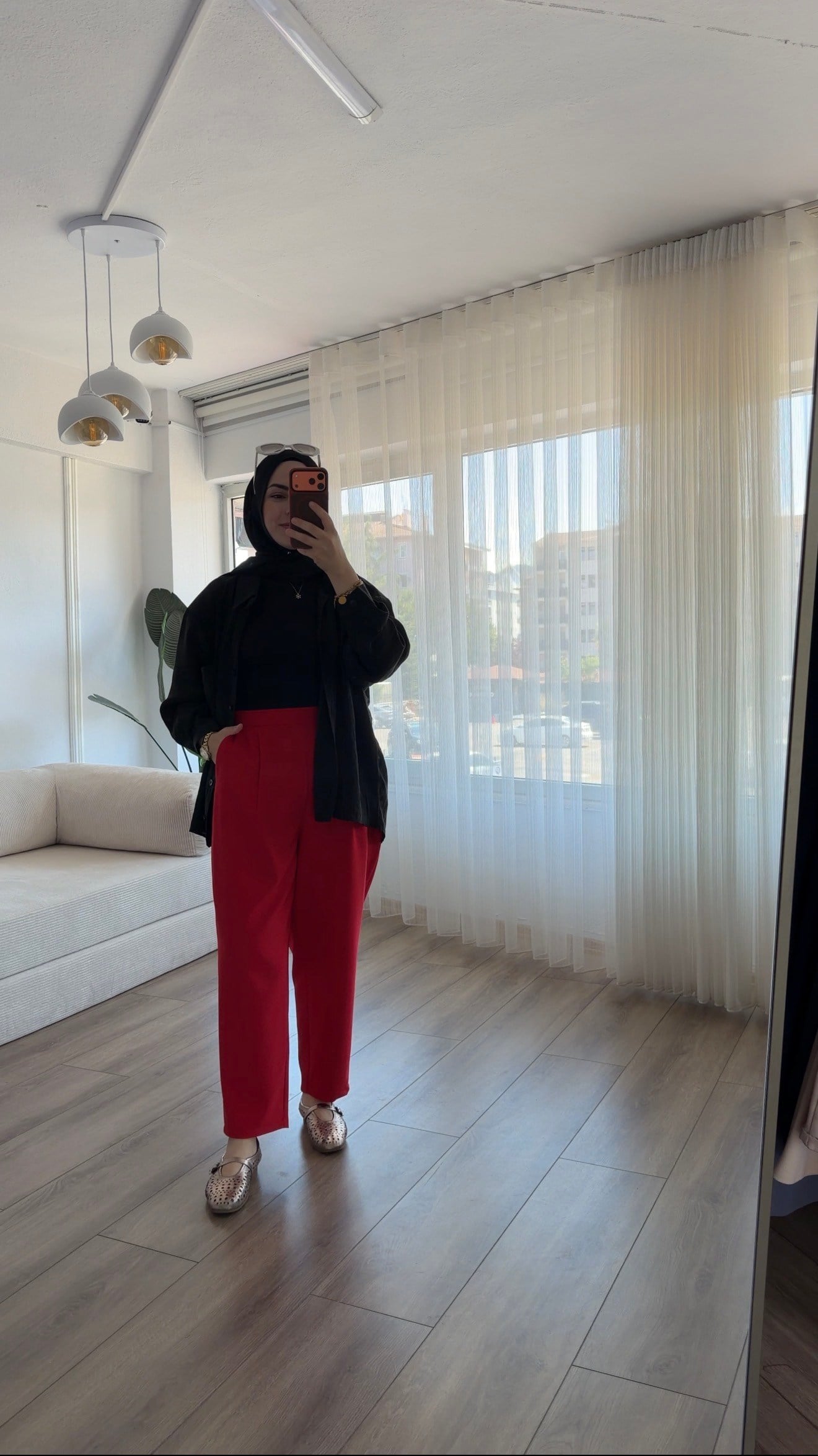 KIRMIZI ŞALVAR PANTALON 