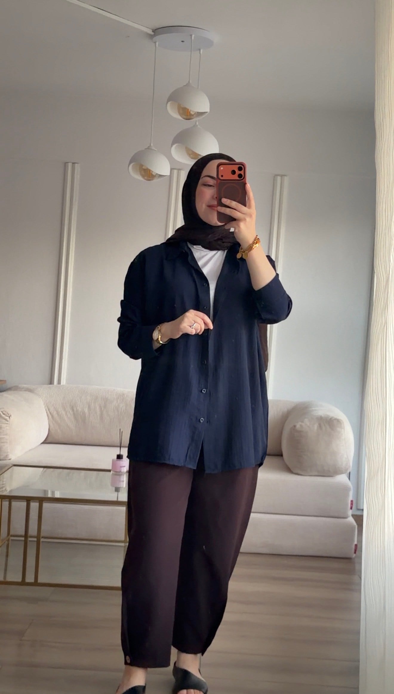 LACİVERT  ÇİLEK KUMAŞ GÖMLEK 