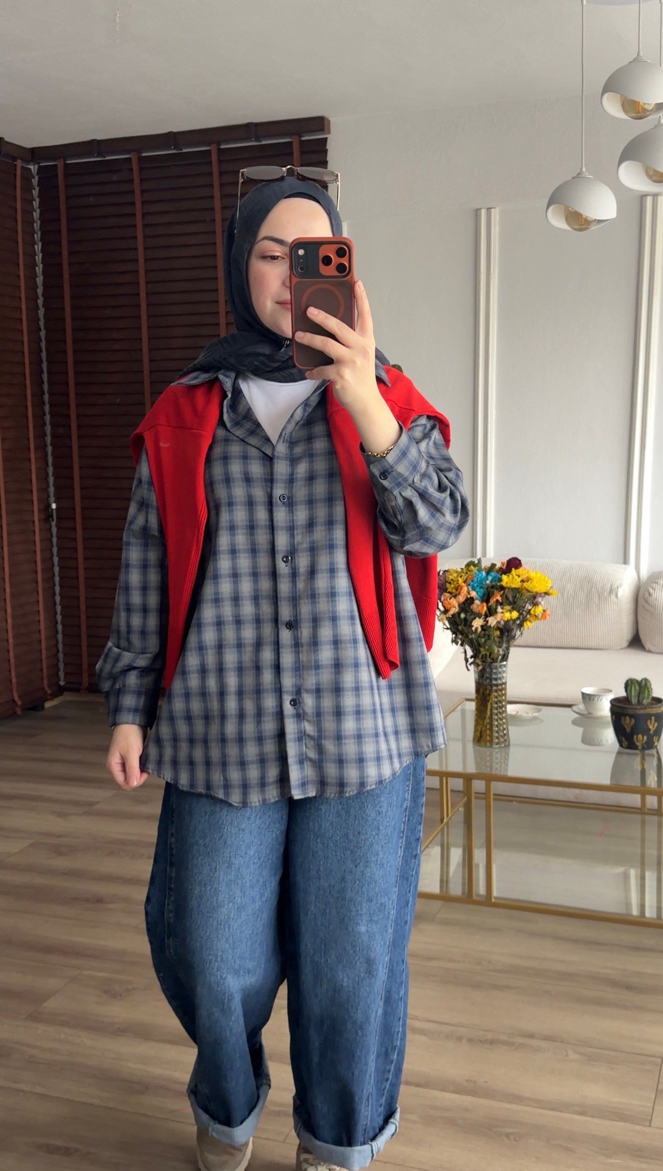 LACİVERT  EKOSE GÖMLEK 