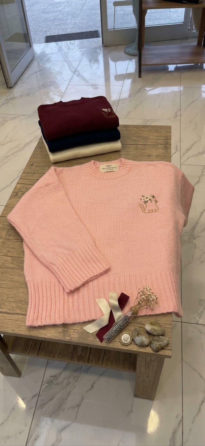 PEMBE KEDİ EMOJİLİ YUMOŞ TRİKO