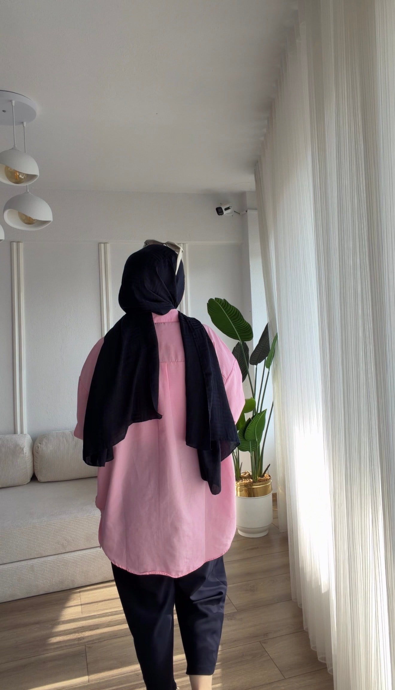 PEMBE OVERSİZE GÖMLEK