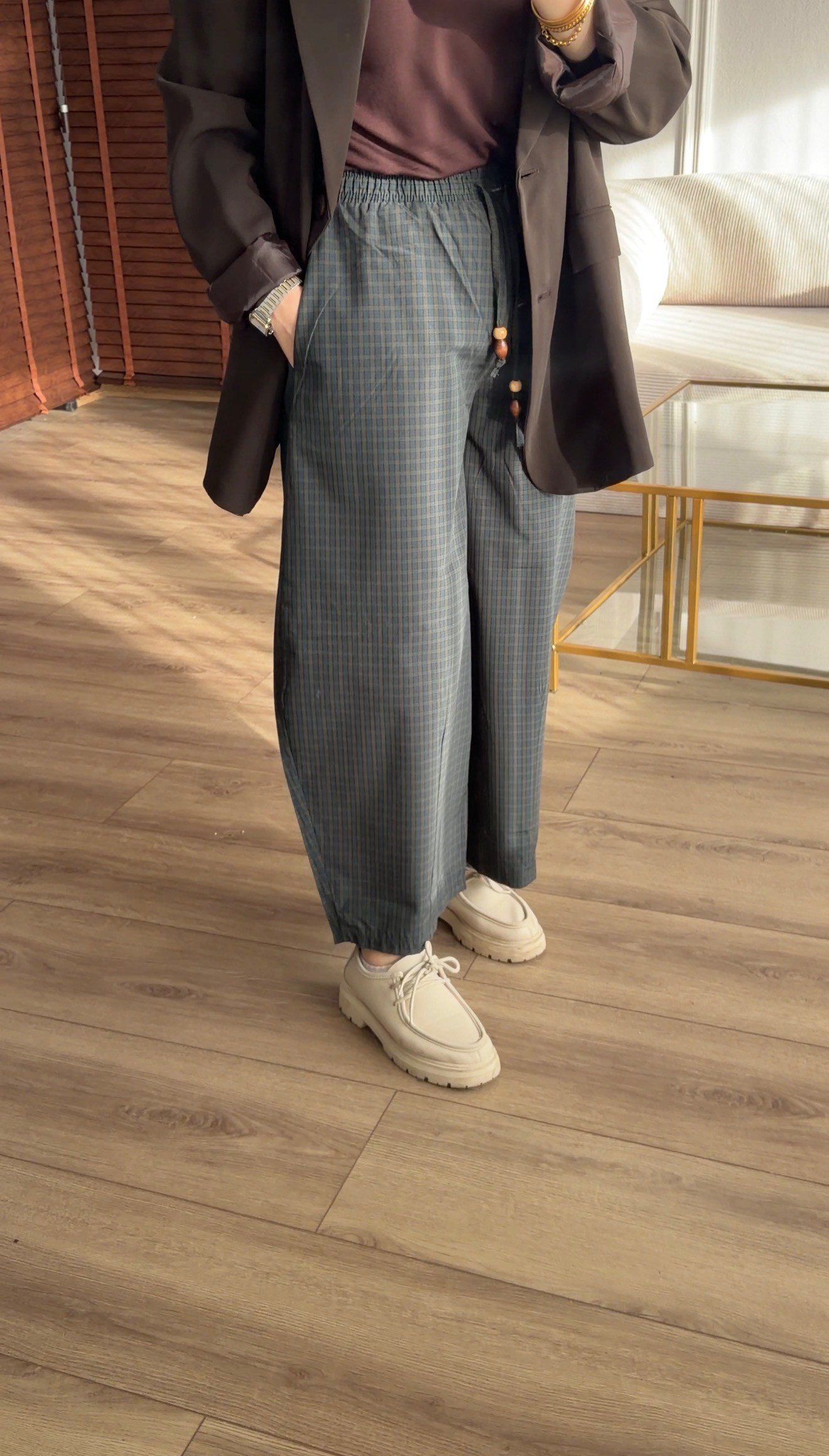 PETROL MAVİSİ EKOSE ŞALVAR MODEL PANTALON 