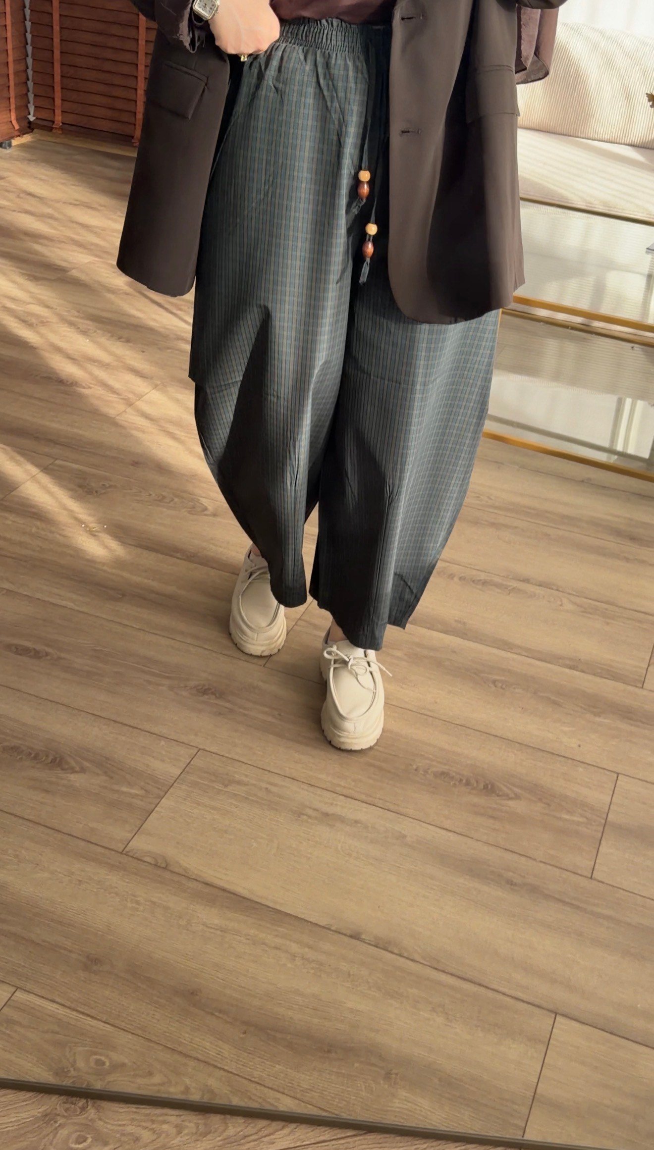 PETROL MAVİSİ EKOSE ŞALVAR MODEL PANTALON 