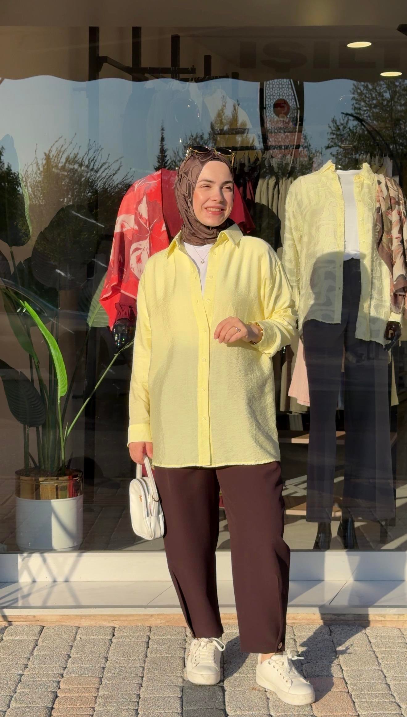 SARI  RENK KETEN GÖMLEK 
