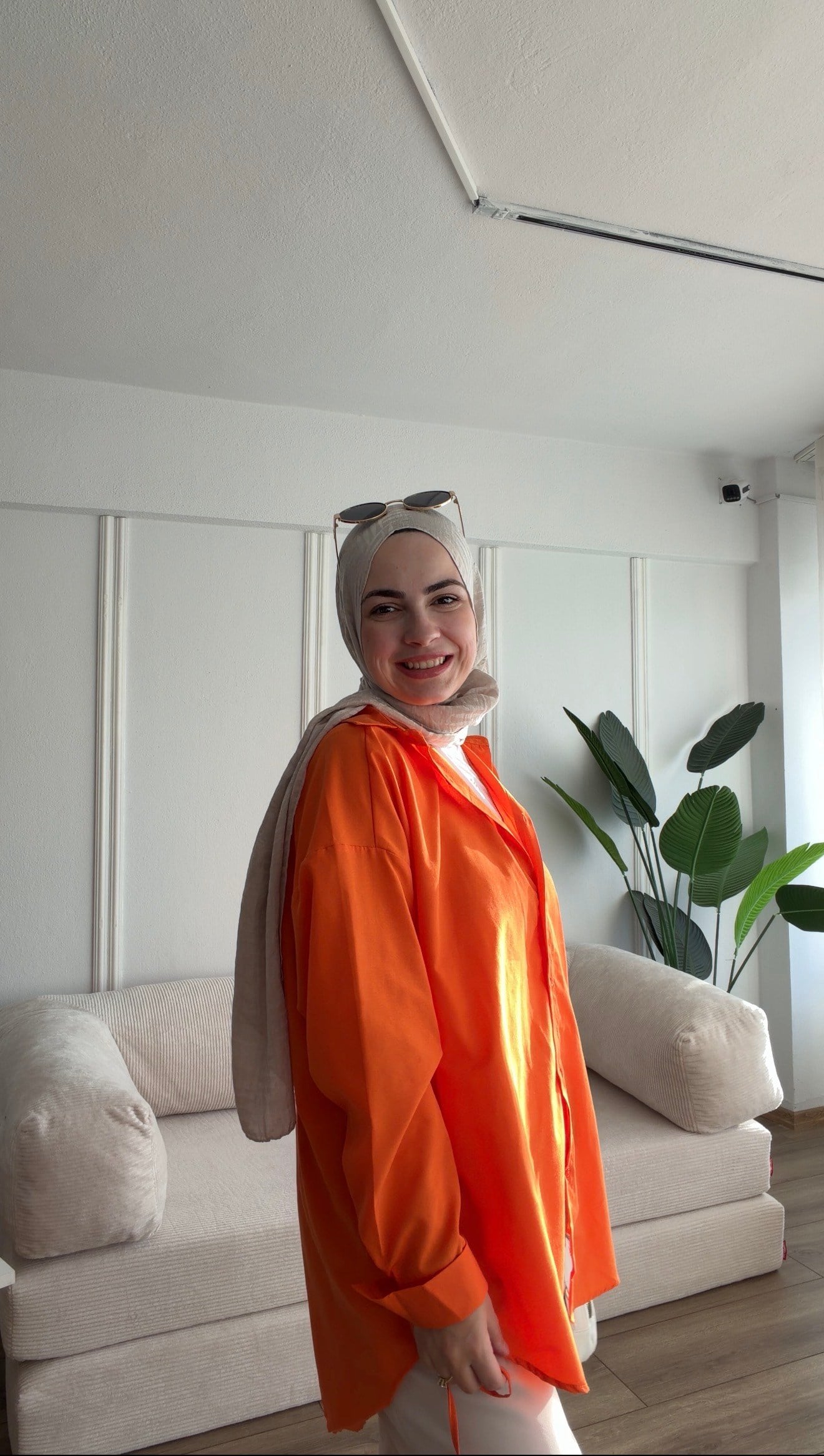 TURUNCU OVERSİZE GÖMLEK