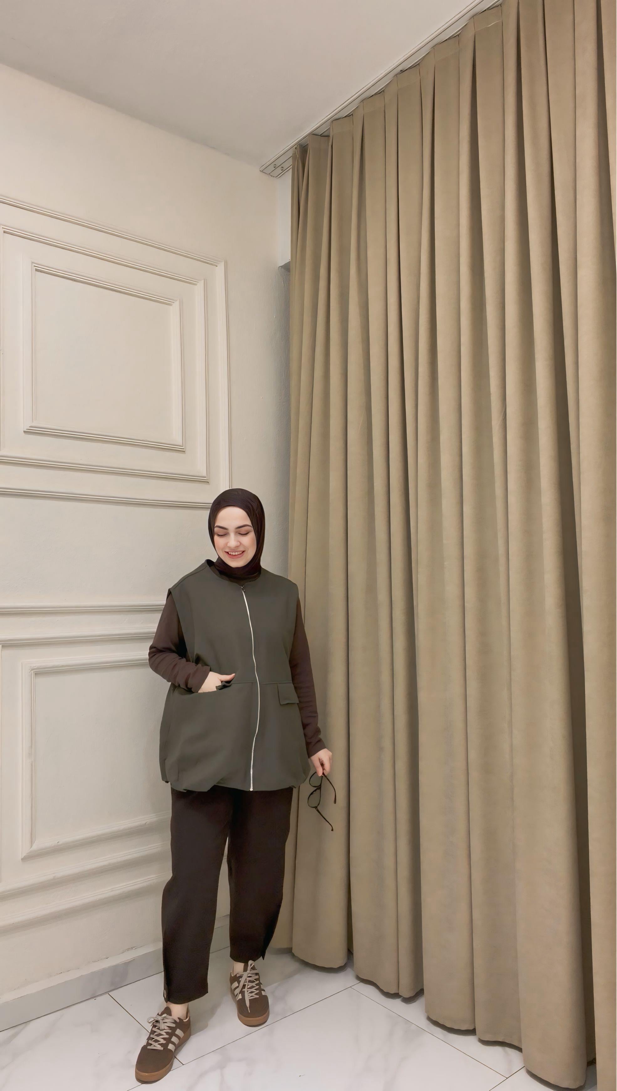 YEŞİL ZARA MODEL KOT YELEK 