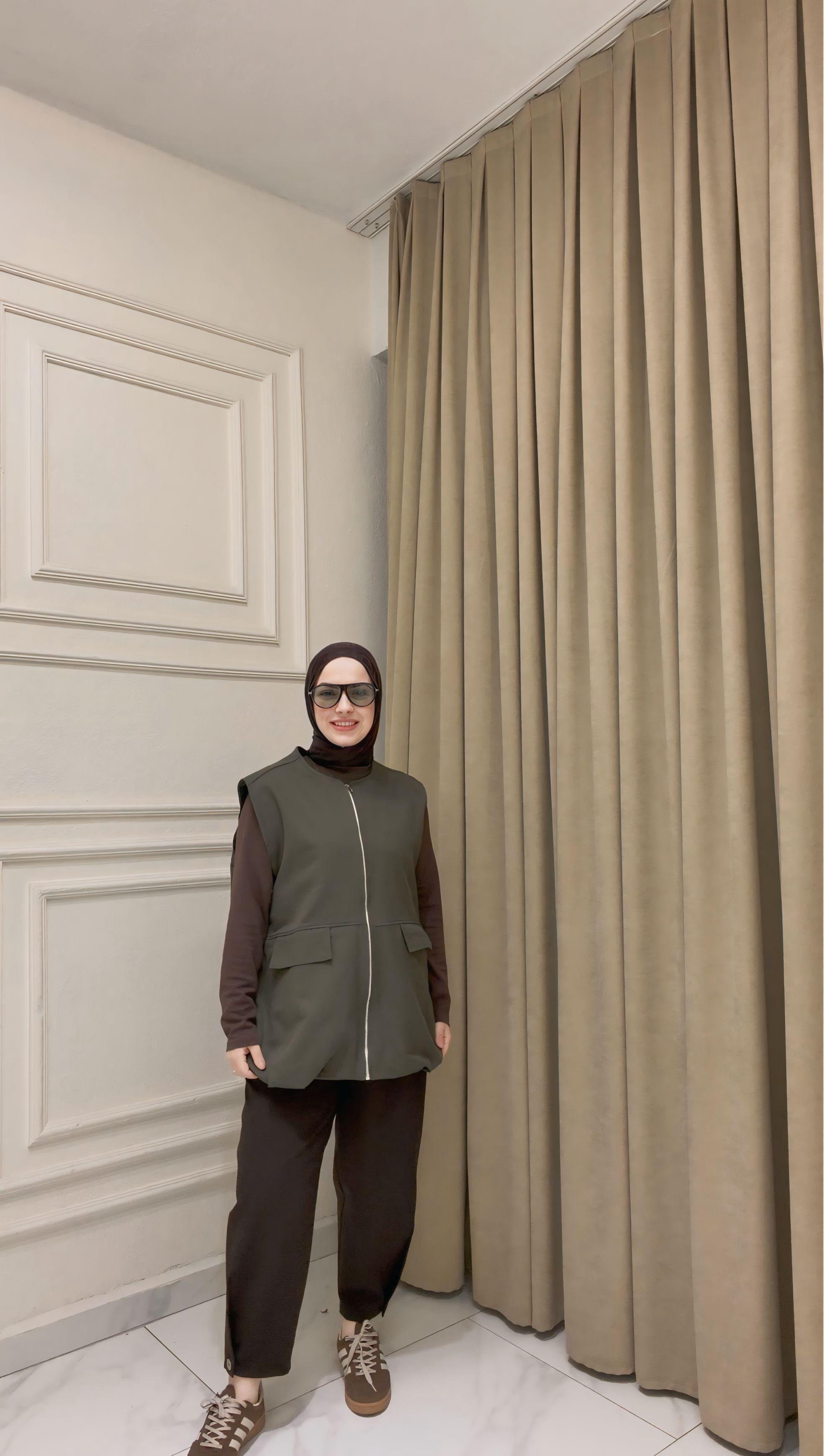 YEŞİL ZARA MODEL KOT YELEK 