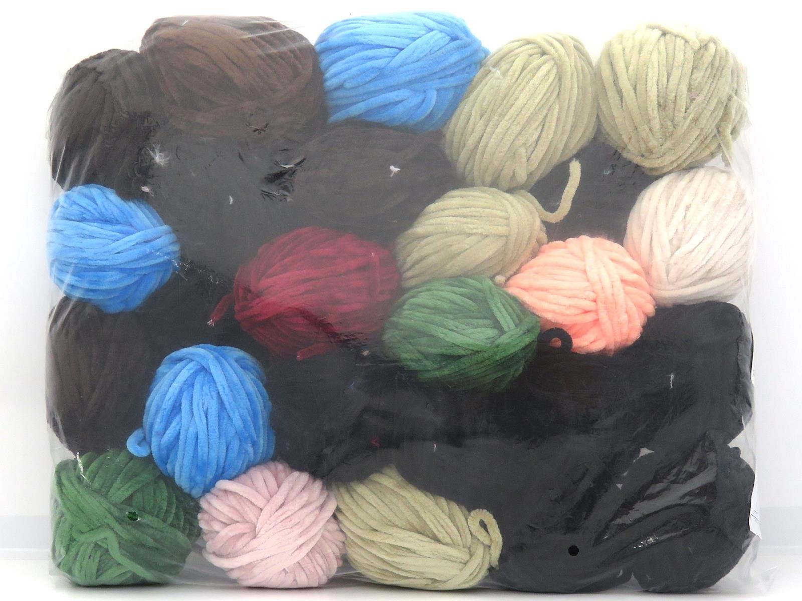 1000 gr ICE YARNS Leftover Chenille Yarns MIXED LOT (100% MicroFiber) Yarn Multicolor