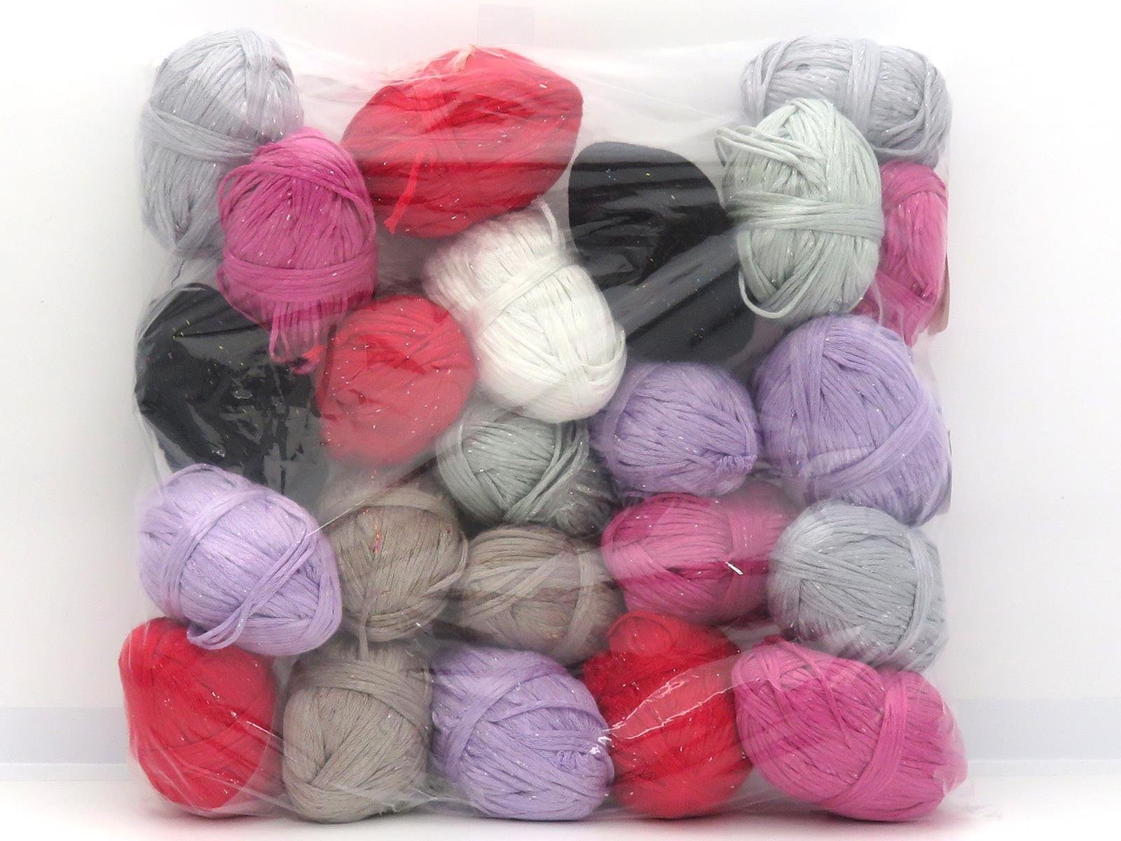 1200 gr ICE YARNS Viscose Glitz Leftover Yarns MIXED LOT Yarn Multicolor