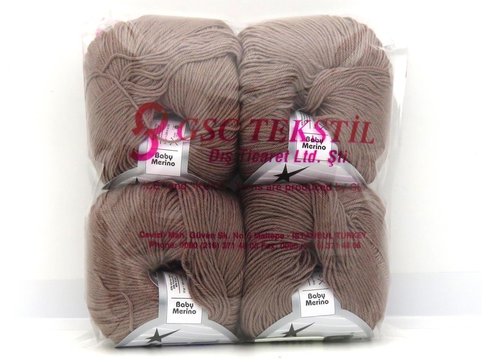 200 gr ICE YARNS Baby Merino Yarns MIXED LOT (40% Merino Wool) Yarn Multicolor