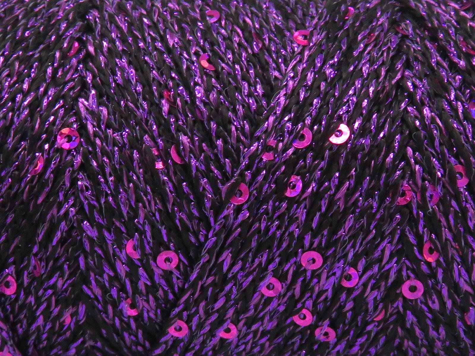 2x200gr. MACRAME GLITZ PAILLETTE Metalik Simli Mor Metalik Simli, Yazlık İplikler, Makrame, Boncuklu Pullu, Tığ İşi, Worsted