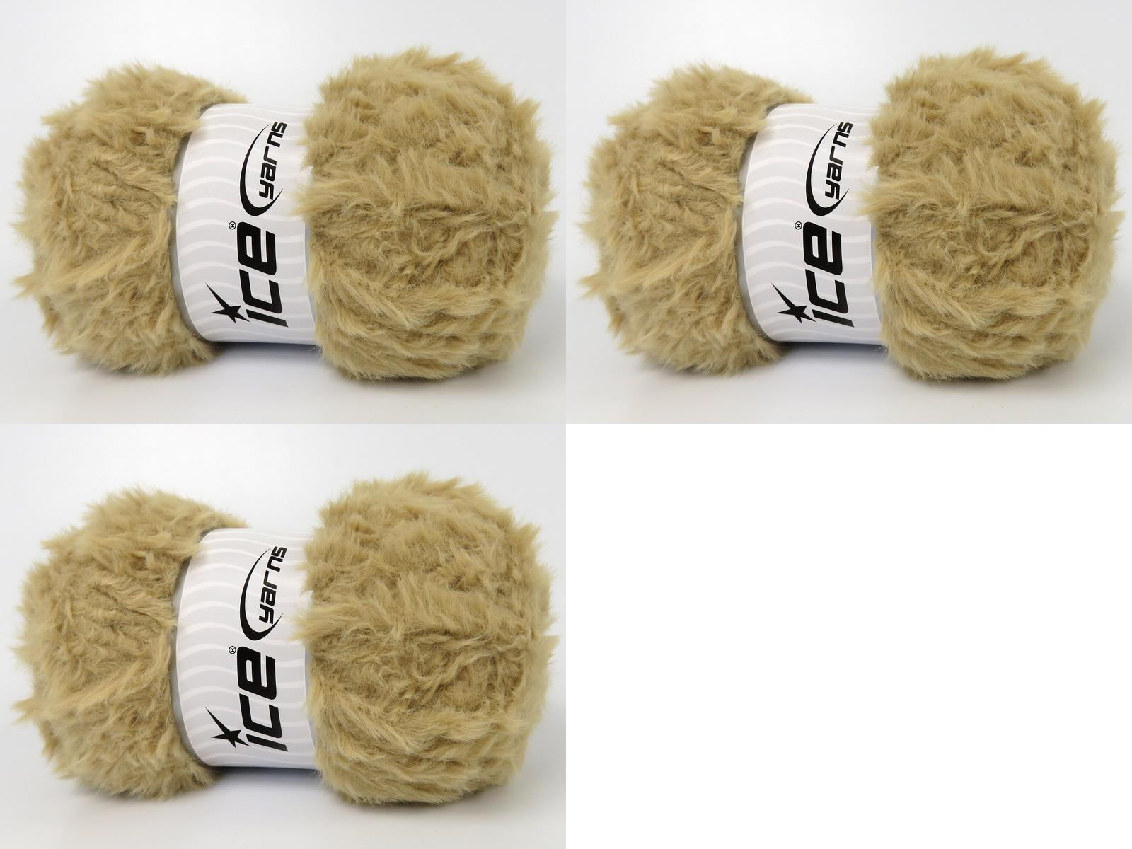 3x100gr. BUNNY FUR  Açık Kamel Yumoş, Sakallı, Kışlık, Çok Kalın