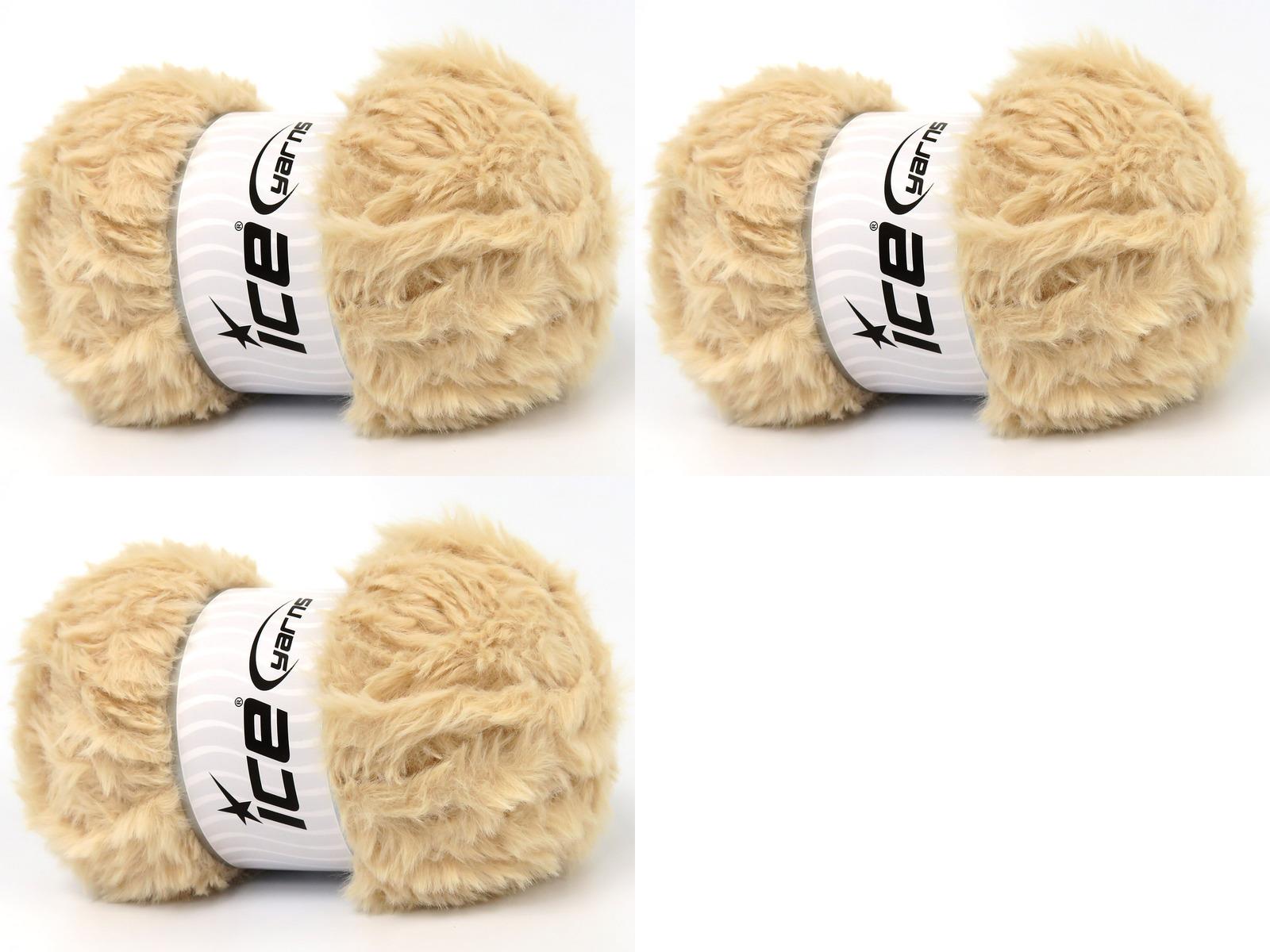 3x100gr. BUNNY FUR  Koyu Krem Yumoş, Sakallı, Kışlık, Çok Kalın