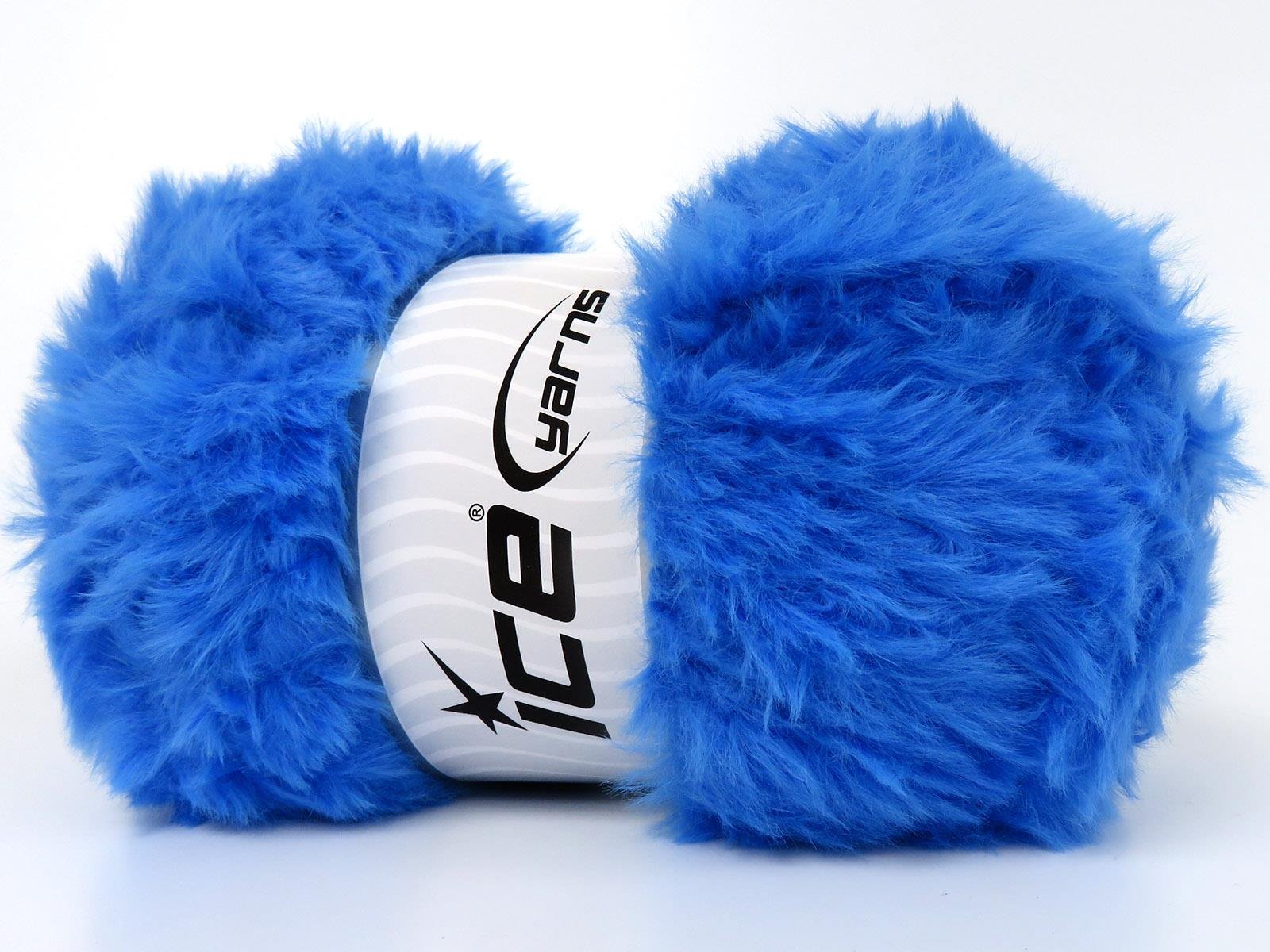 3x100gr. BUNNY FUR  Mavi Yumoş, Sakallı, Kışlık, Çok Kalın