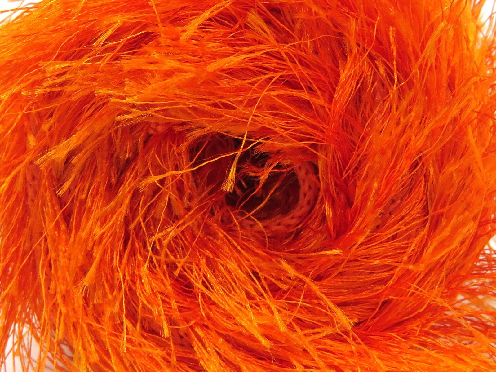 400 gr ICE YARNS EYELASH BULKY 400GR Hand Knitting Yarn Orange