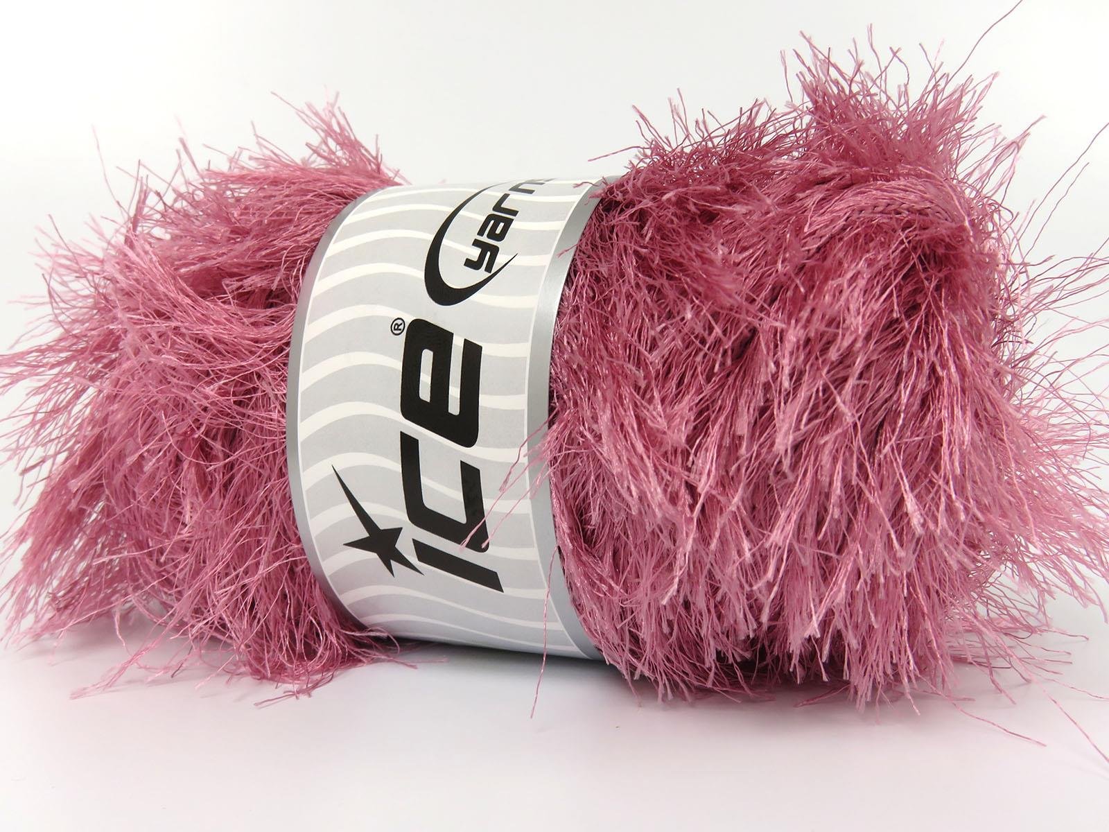 400 gr ICE YARNS EYELASH BULKY 400GR Hand Knitting Yarn Antique Pink