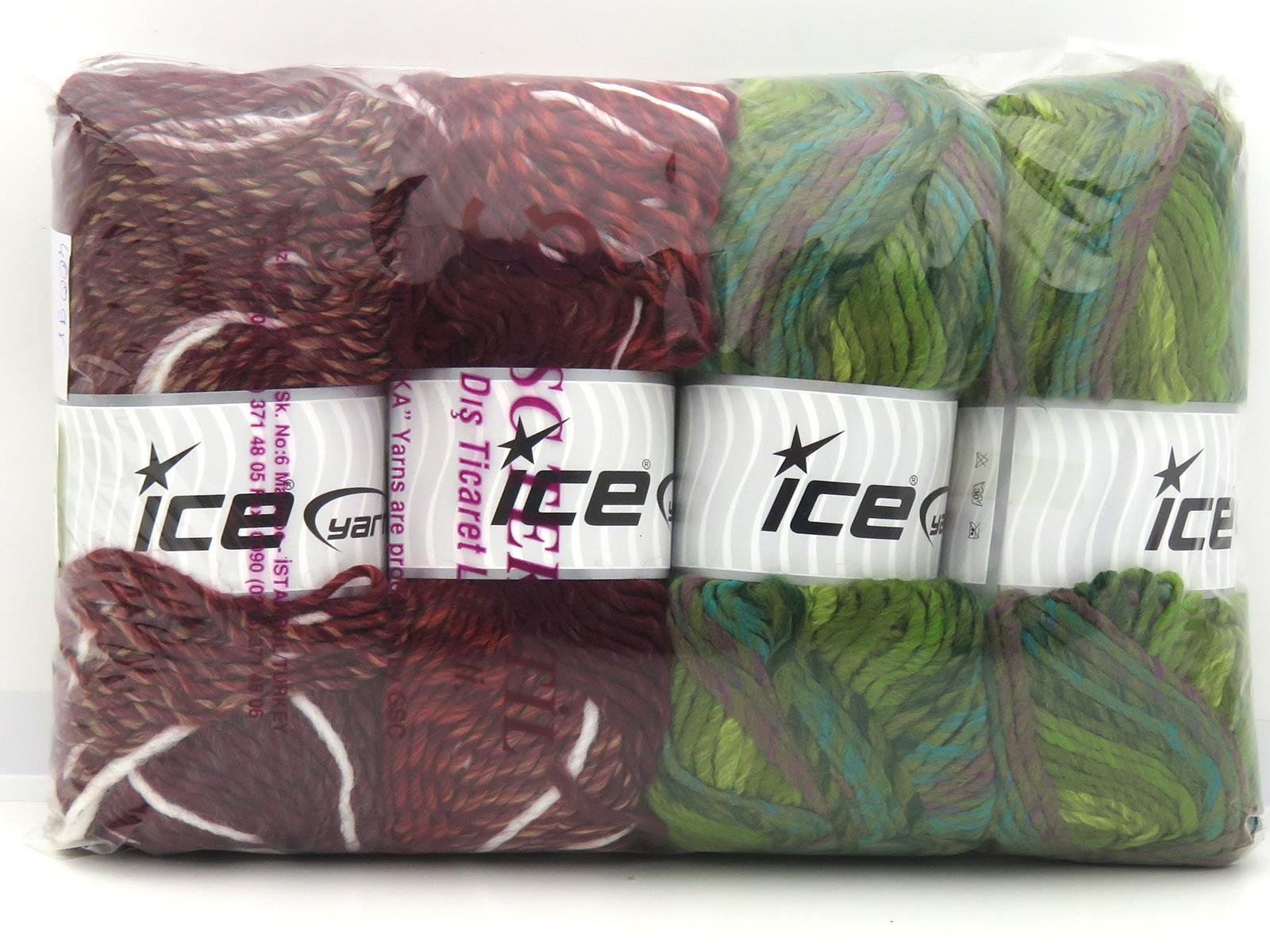 400 gr ICE YARNS Mystique Yarns MIXED LOT (25% Wool) Yarn Multicolor