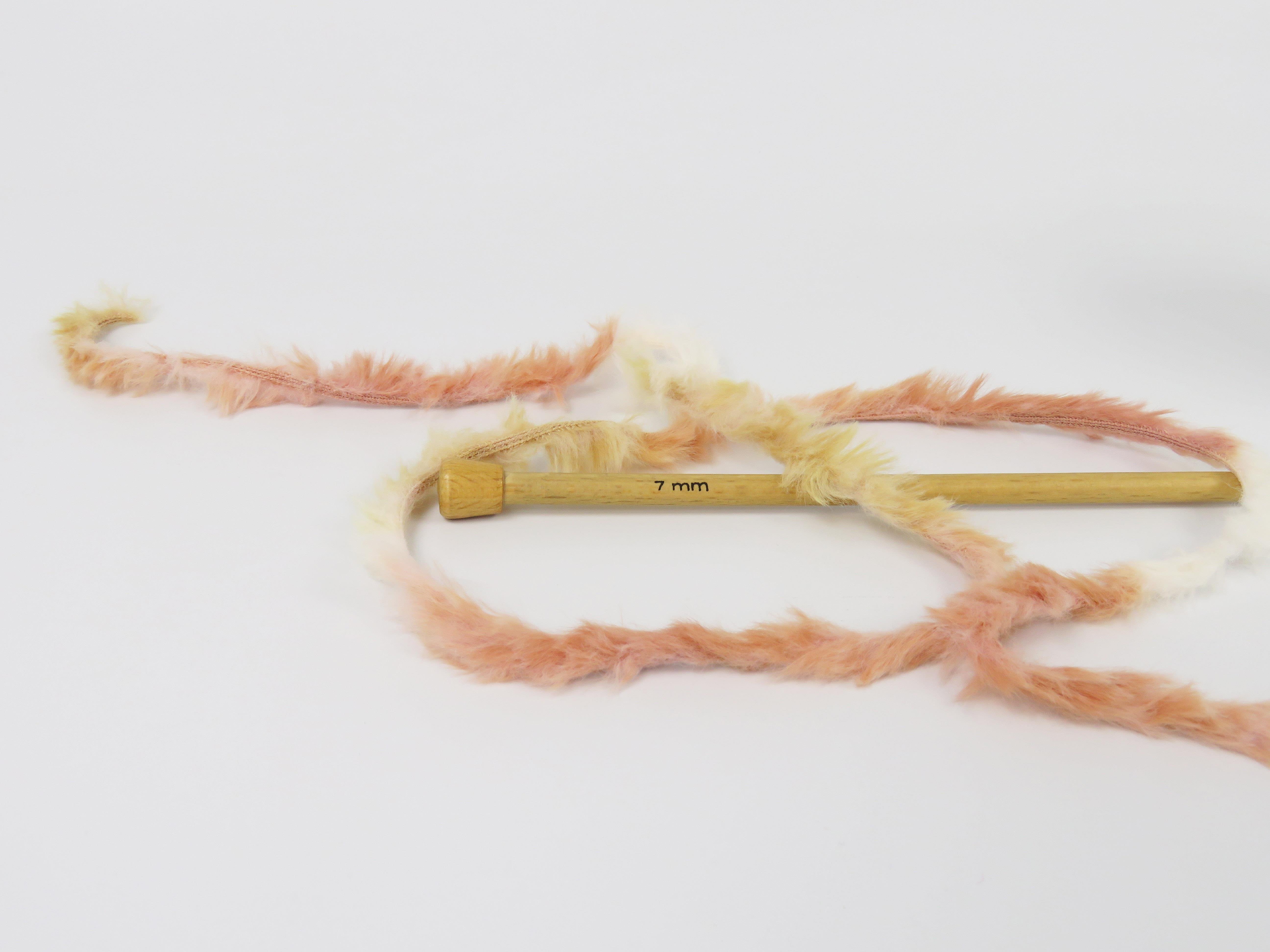 4x100gr. BUNNY FUR MULTICOLOR  Krem Tonları, Somon Tonları Yumoş, Sakallı, Kışlık, Çok Kalın, Batik Desenli