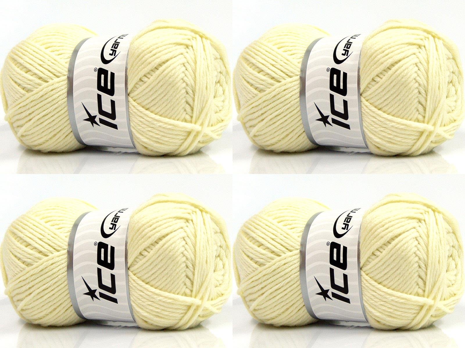 4x100gr. SINGH Akrilik, Naylon Açık Sarı Kışlık, Düz iplikler, Worsted, Akrilik