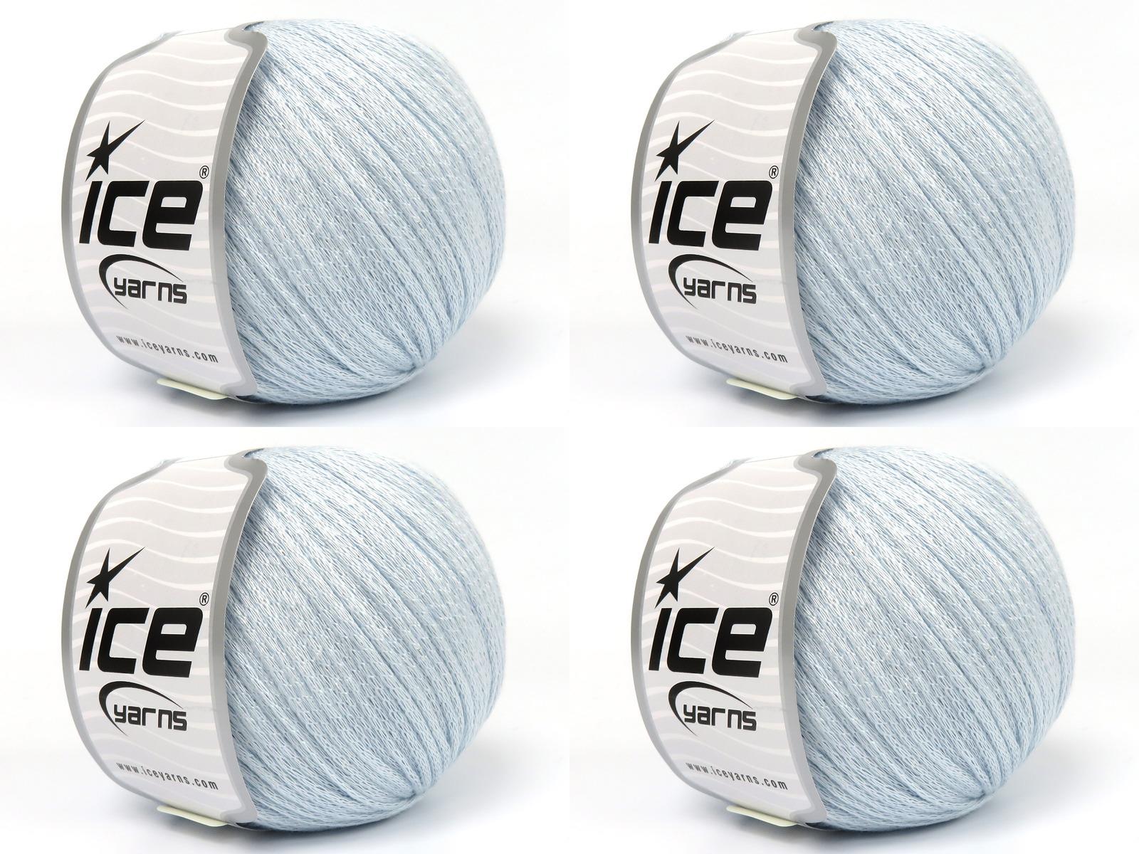 4x100gr. VISCOSE GLITZ Metalik Simli, Viskon Bebe Mavisi Metalik Simli, Viskon, Yazlık İplikler