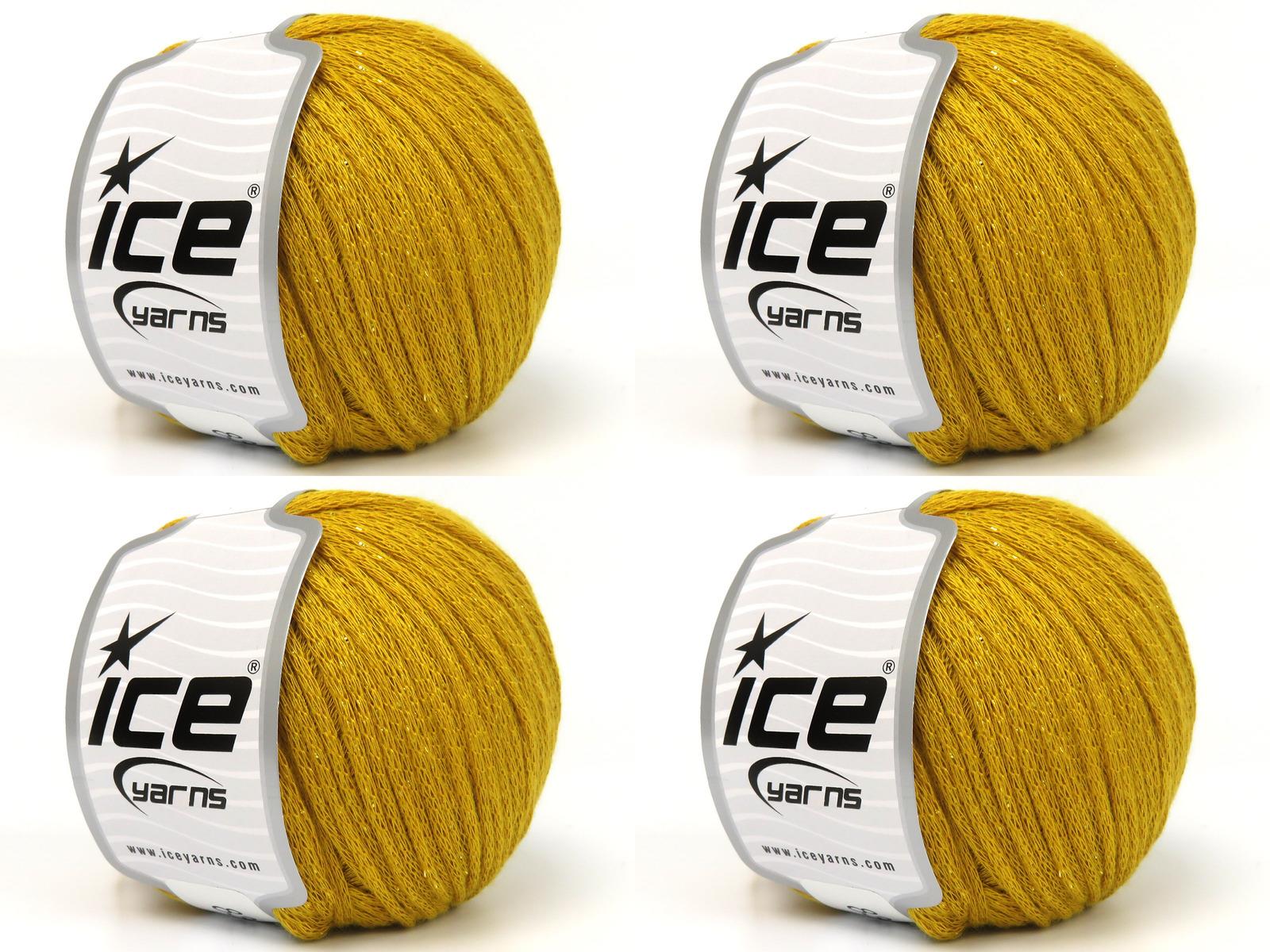 4x100gr. VISCOSE GLITZ Metalik Simli, Viskon Altın Metalik Simli, Viskon, Yazlık İplikler