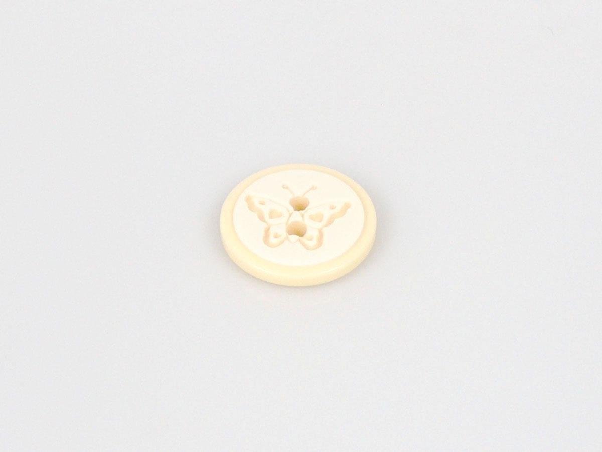 5 Butterfly Figure Buttons Cream 15mm long