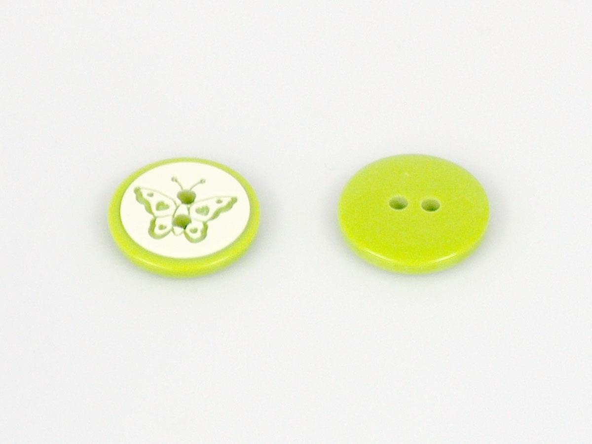 5 Butterfly Figure Buttons Green 15mm long