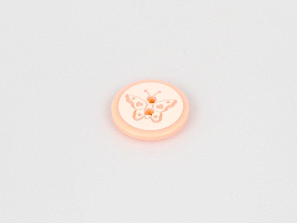 5 Butterfly Figure Buttons Light Salmon 15mm long