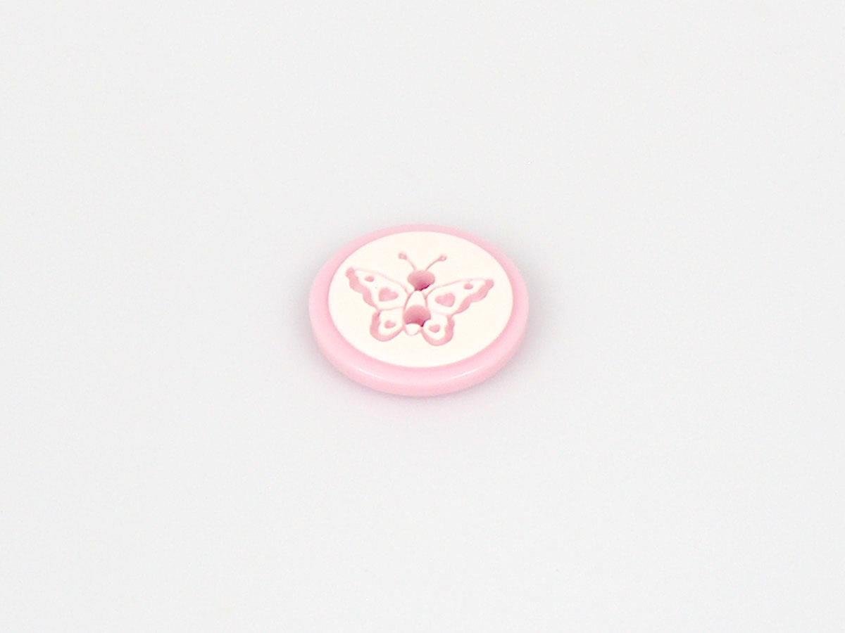 5 Butterfly Figure Buttons Pink 15mm long