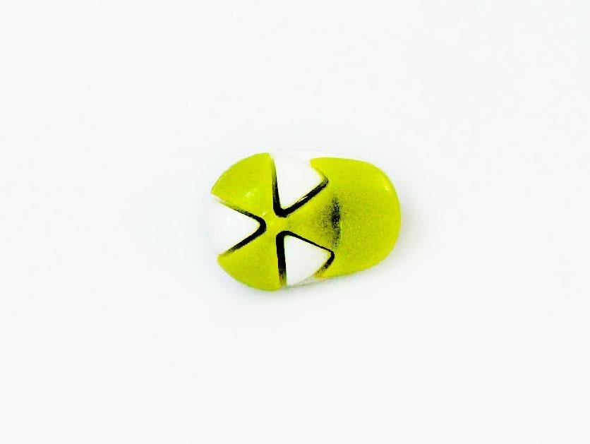 5 Cap Figure Buttons Olive Green, White 15mm long