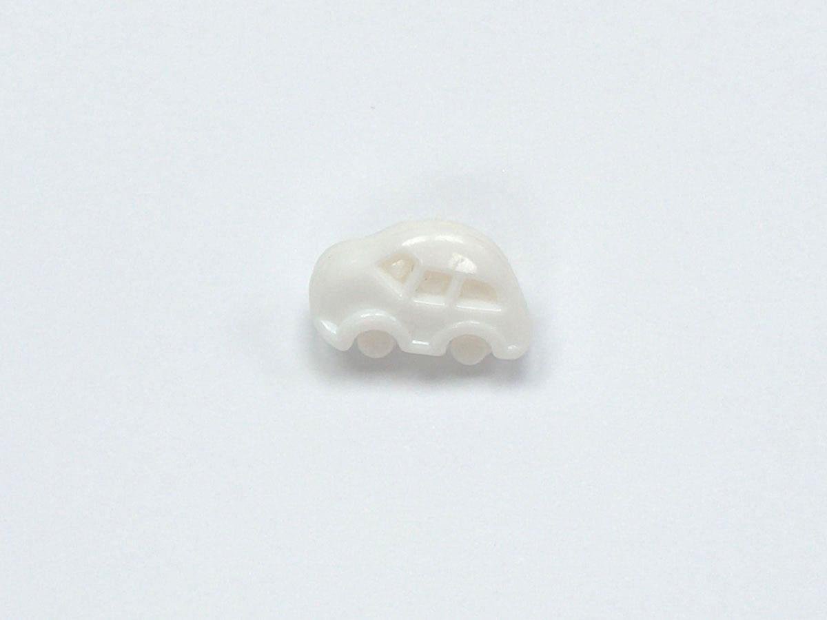 5 Car Figure Buttons White 15mm long