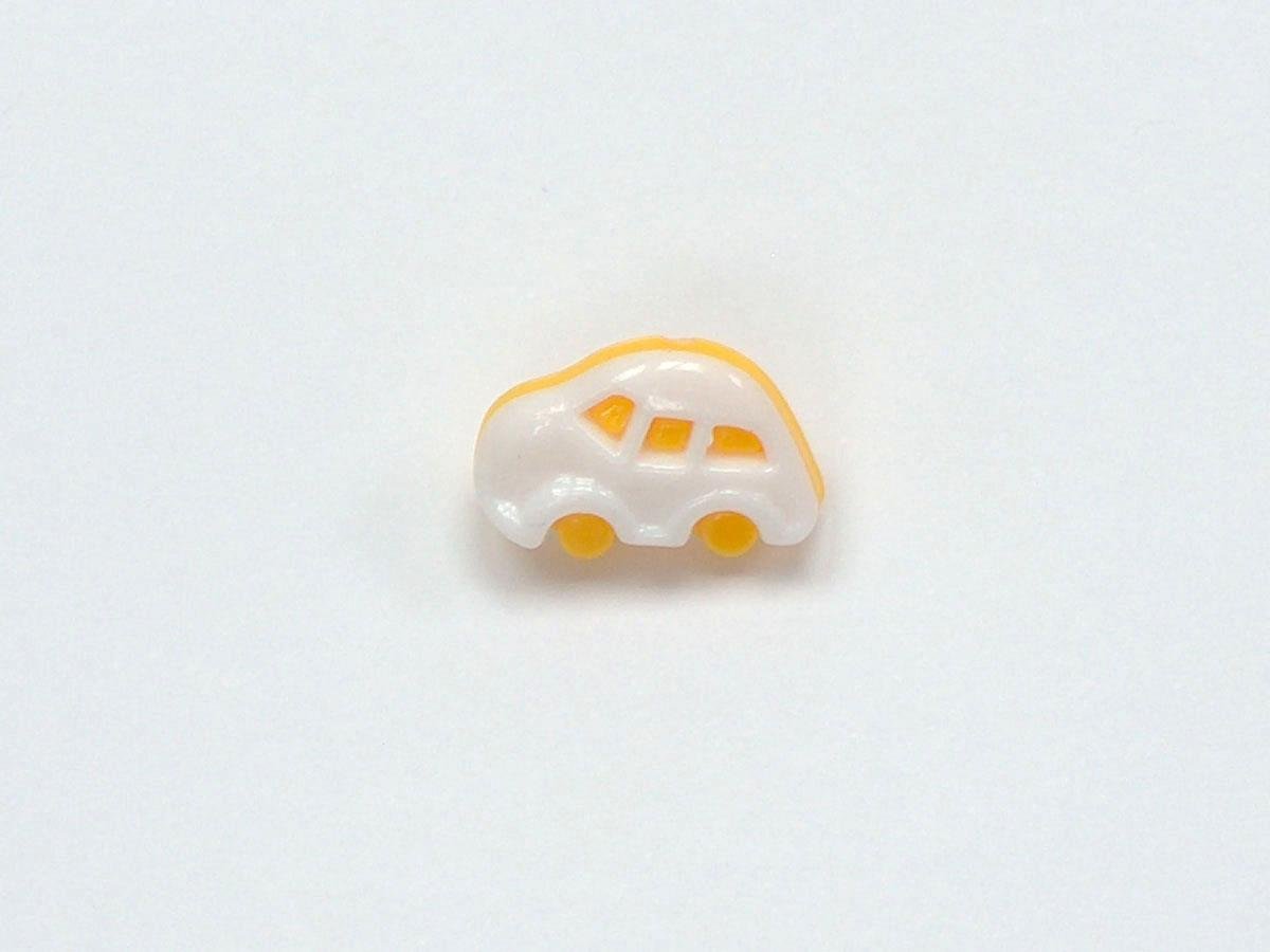 5 Car Figure Buttons Yellow, White 15mm long