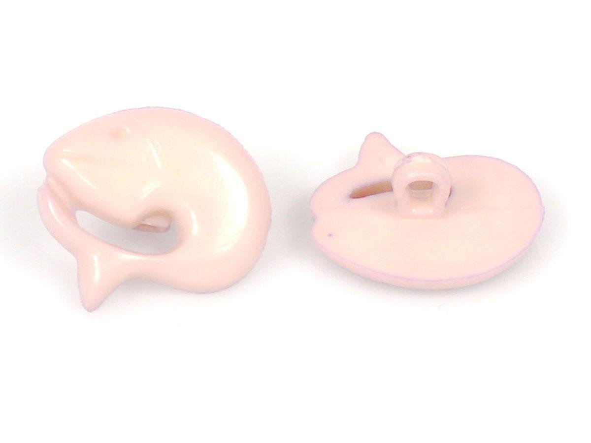 5 Dolphin Figure Buttons Light Lilac 15mm long