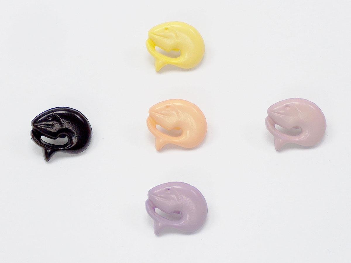 5 Dolphin Figure Buttons Mixed Lot 15mm long