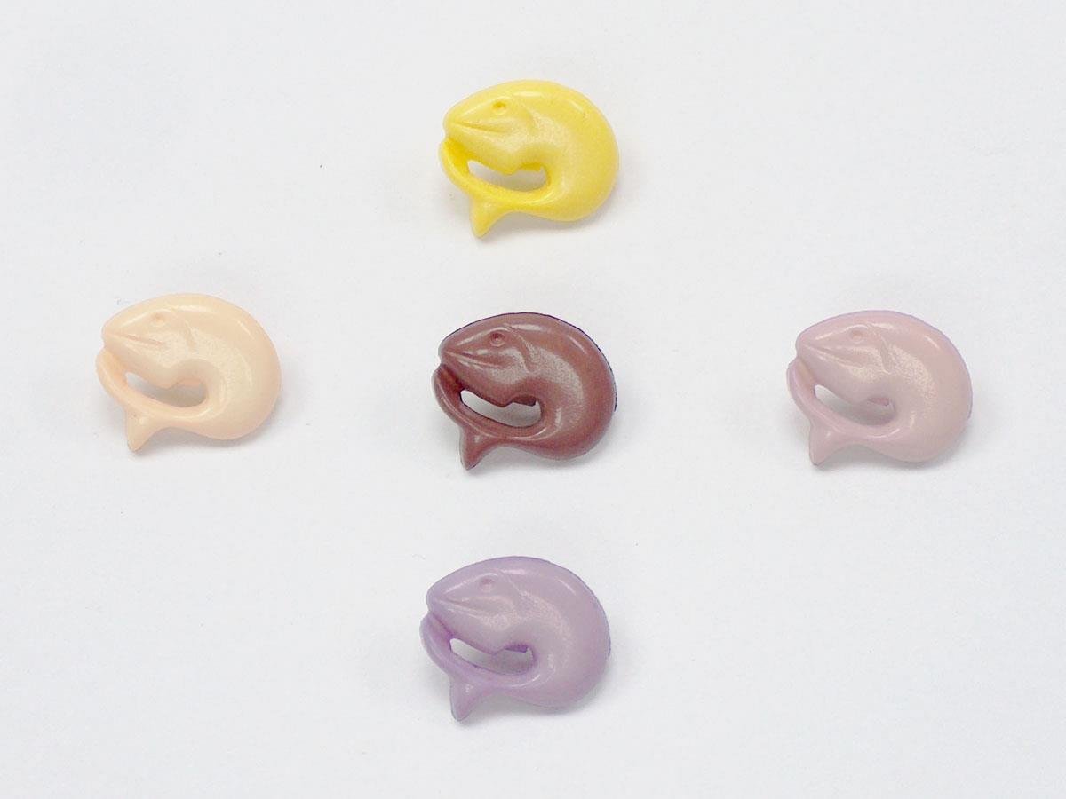 5 Dolphin Figure Buttons Mixed Lot 15mm long
