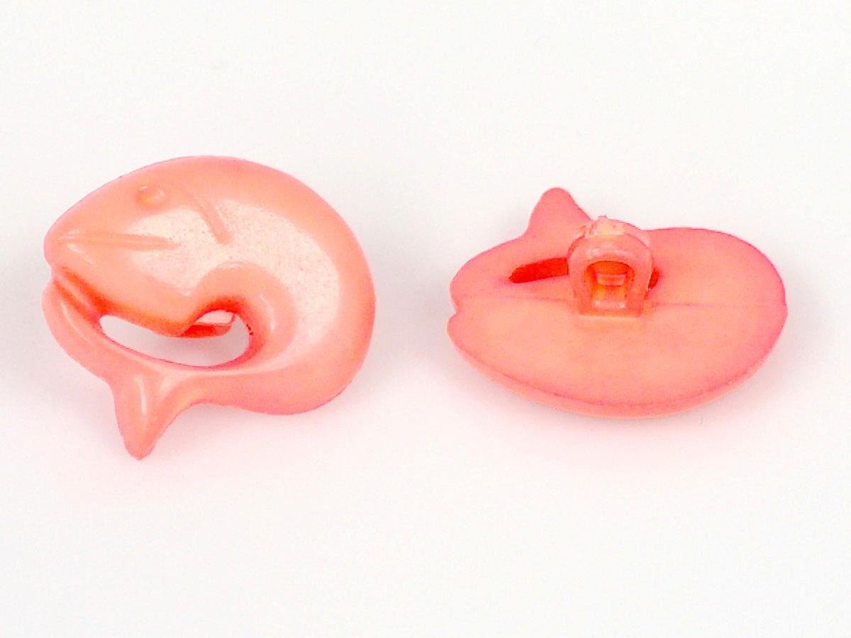 5 Dolphin Figure Buttons Pink 15mm long