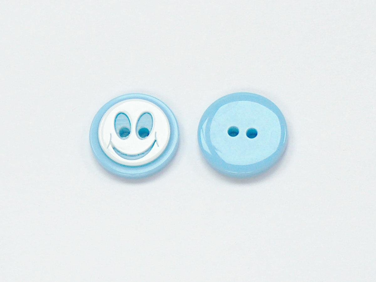 5 Ghost Face Figure Buttons Blue, White 15mm long