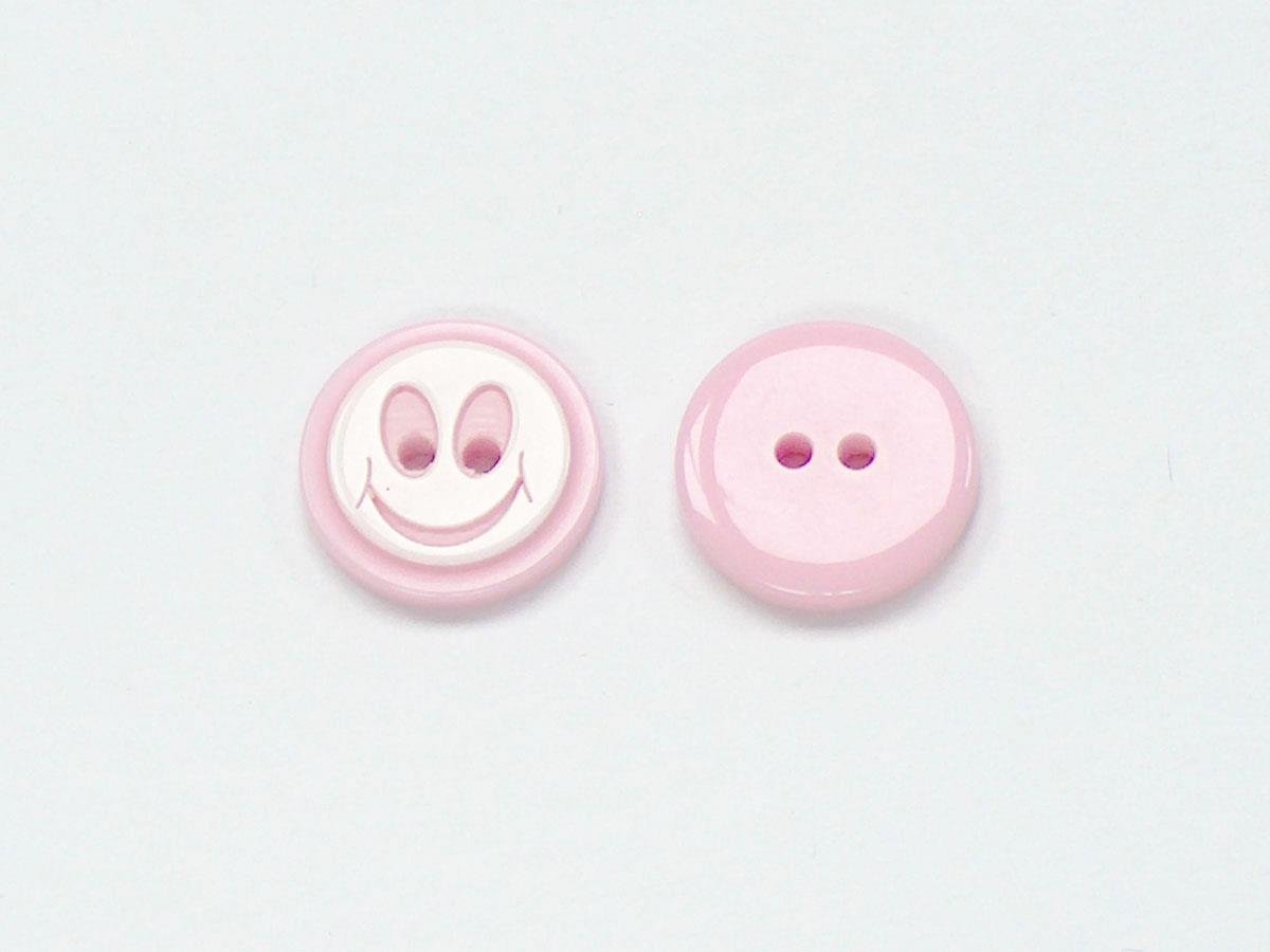 5 Ghost Face Figure Buttons Pink, White 15mm long