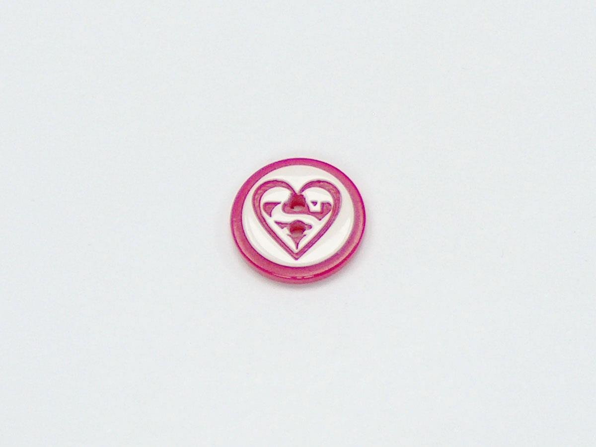 5 Heart Figure Buttons Red, White 15mm long