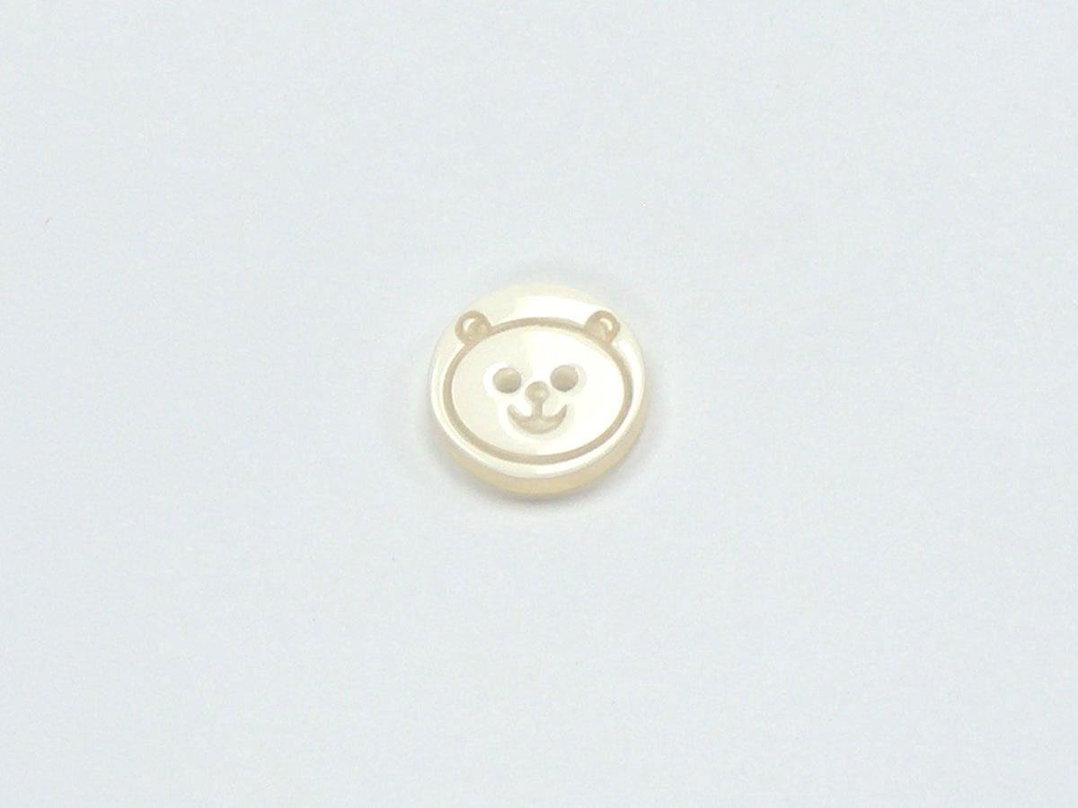 5 Panda Figure Buttons White 15mm long