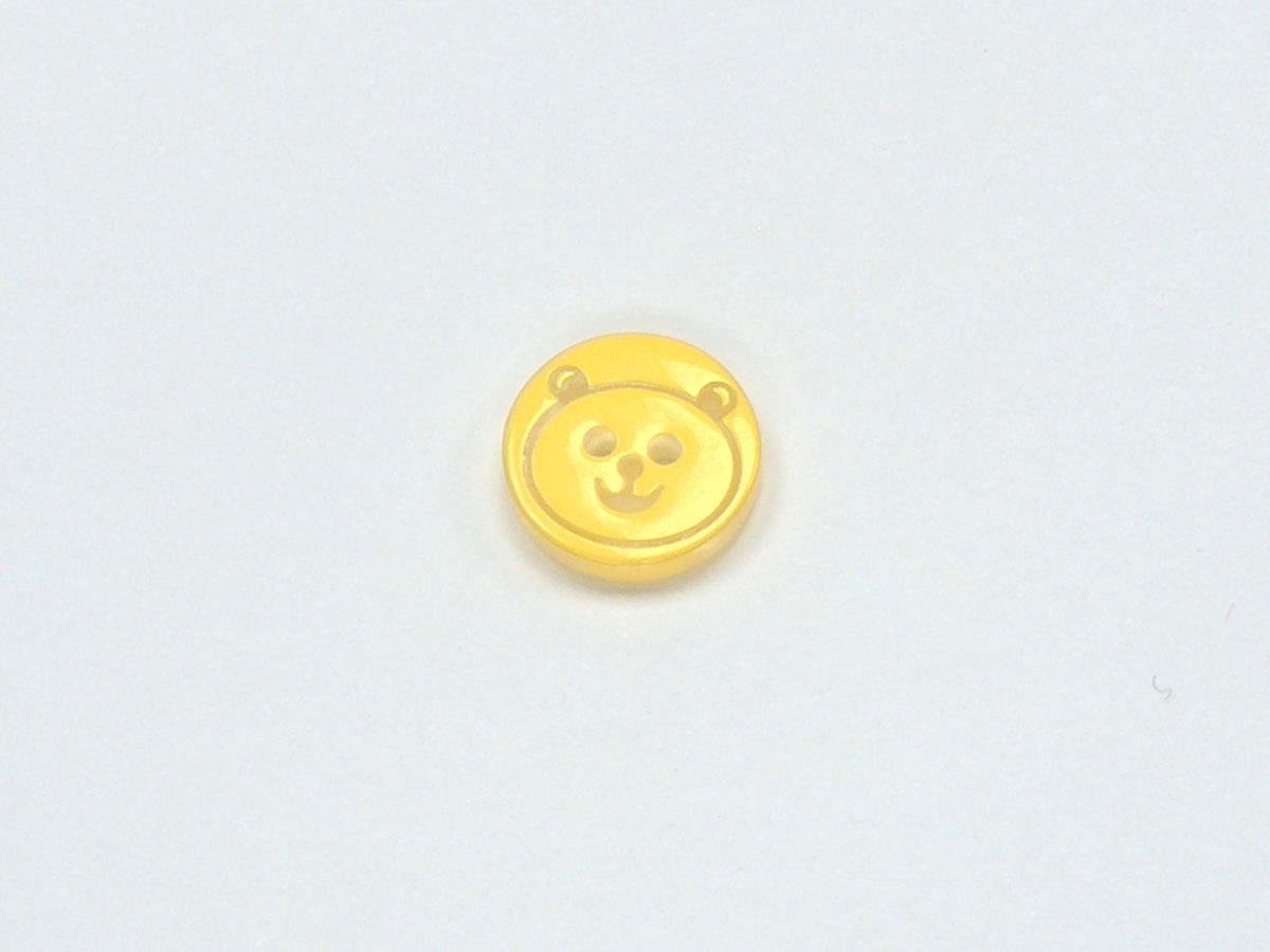 5 Panda Figure Buttons Yellow 15mm long