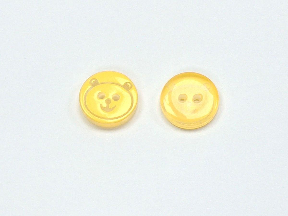 5 Panda Figure Buttons Yellow 15mm long