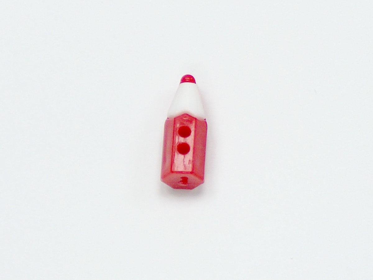 5 Pencil Figure Buttons Red, White 15mm long