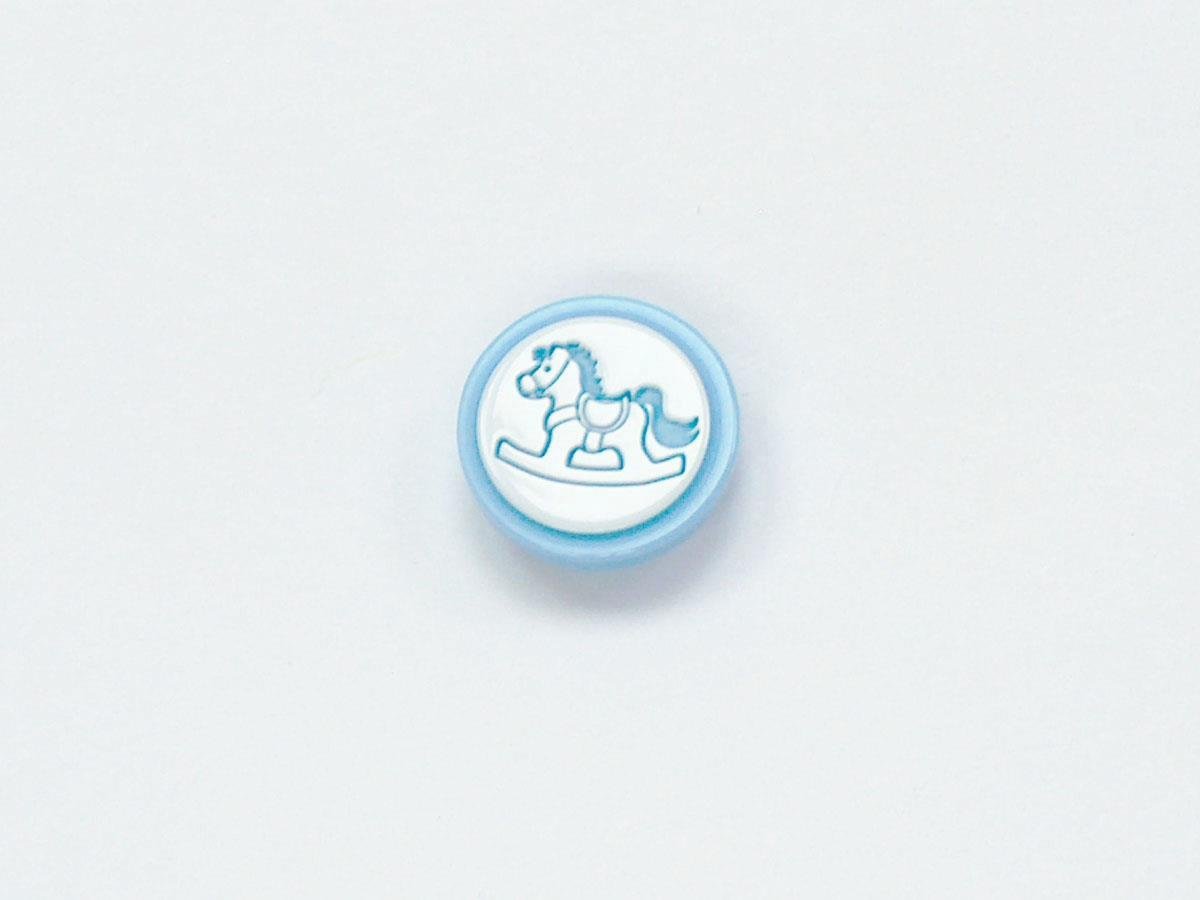 5 Rocker Figure Buttons Blue, White 15mm long