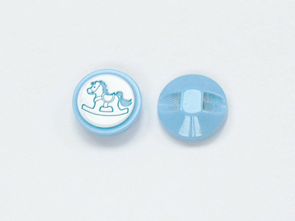 5 Rocker Figure Buttons Blue, White 15mm long